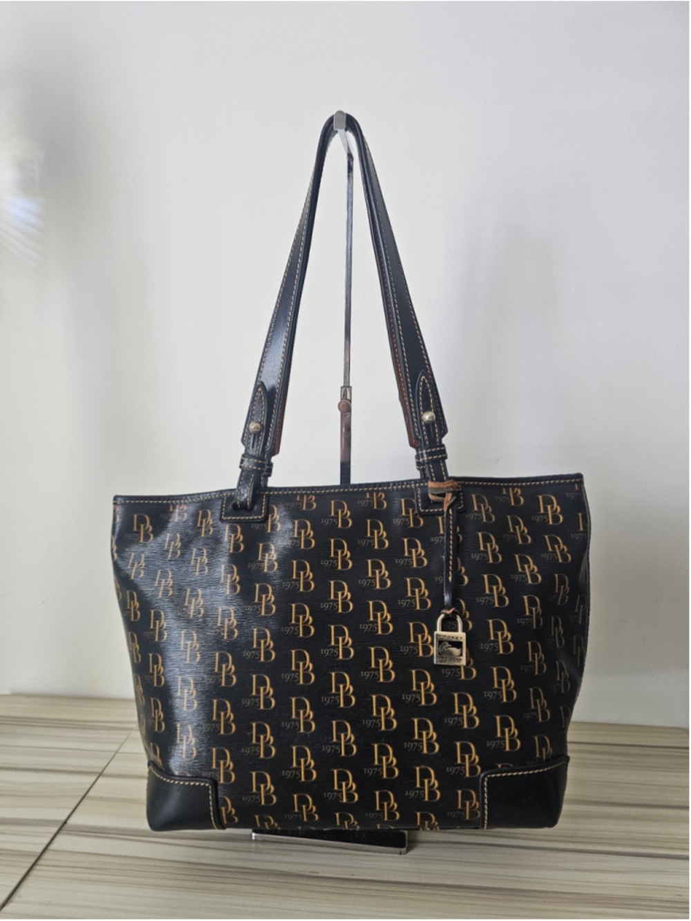 Women's Dooney & Bourke Monogram Tote Bag, One Size, Black and Brown